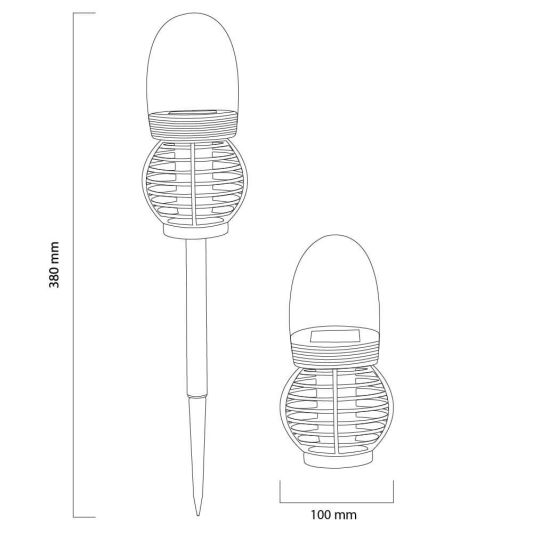 Solarlamp Palermo met warm wit licht - Tafellamp, priklamp en hanglamp in 1 - Set van 4