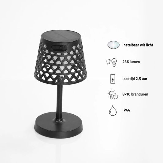 Solarlamp Porto op zonne energie zwart