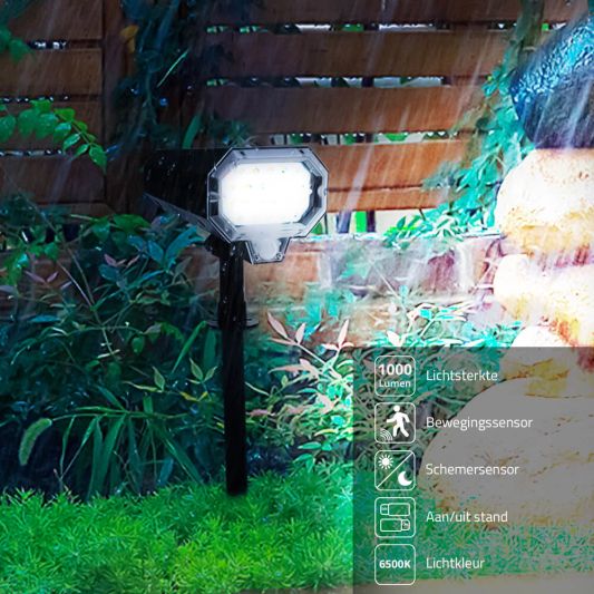 Solarlamp Rotar met roteerfunctie - Wandlamp en priklamp met bewegingssensor