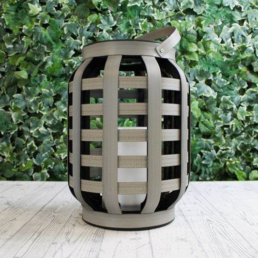 Solarlamp Woodstyle Large geweven rotanlook op zonne-energie