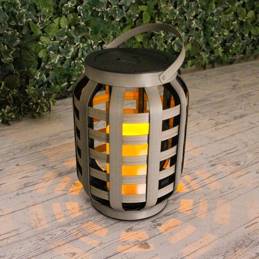 Solarlamp Woodstyle Large geweven rotanlook op zonne-energie