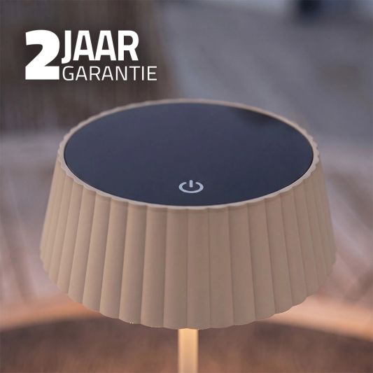 Tafellamp oplaadbaar Seren zandkleur - USB-C - Op zonne-energie - Touch dimbaar