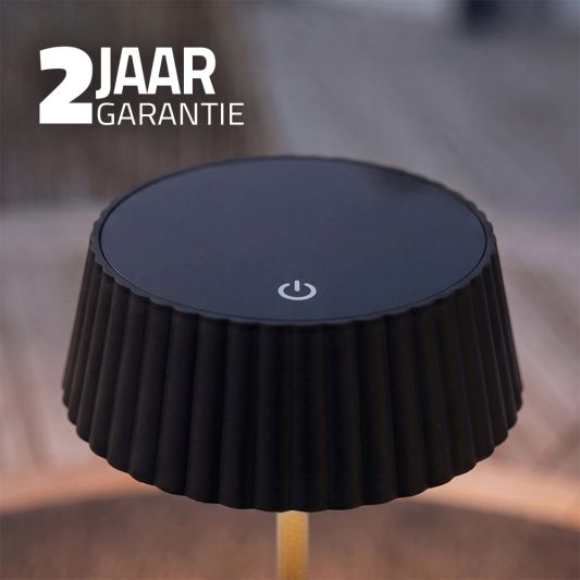 Tafellamp oplaadbaar Seren zwart - USB-C - Op zonne-energie - Touch dimbaar