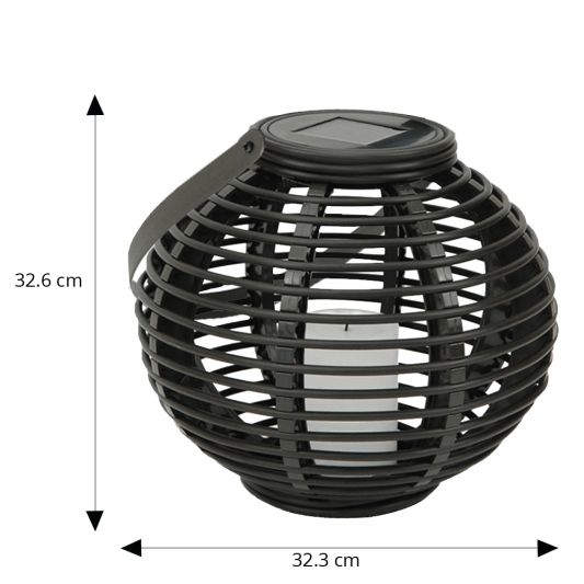 Vier stuks Solar Lantaarn Basket Medium en Small Rotanlook lamp op zonne energie