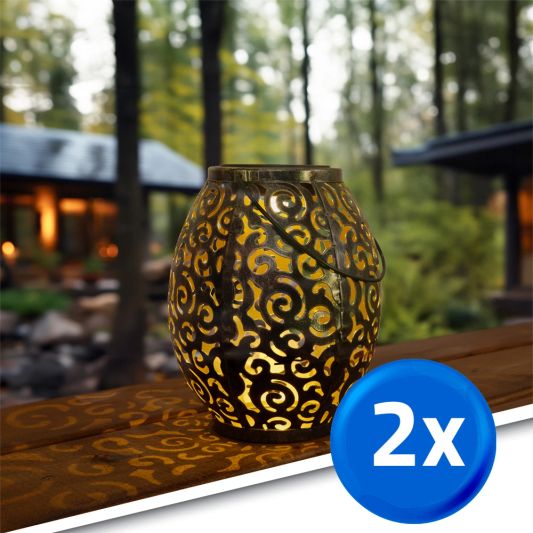 Voordeelset Solar LED tafellamp Agadir 2 stuks op zonne-energie met mooi lichteffect