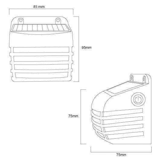 Zwarte solar wandlamp Stripe op zonne-energie set van 4