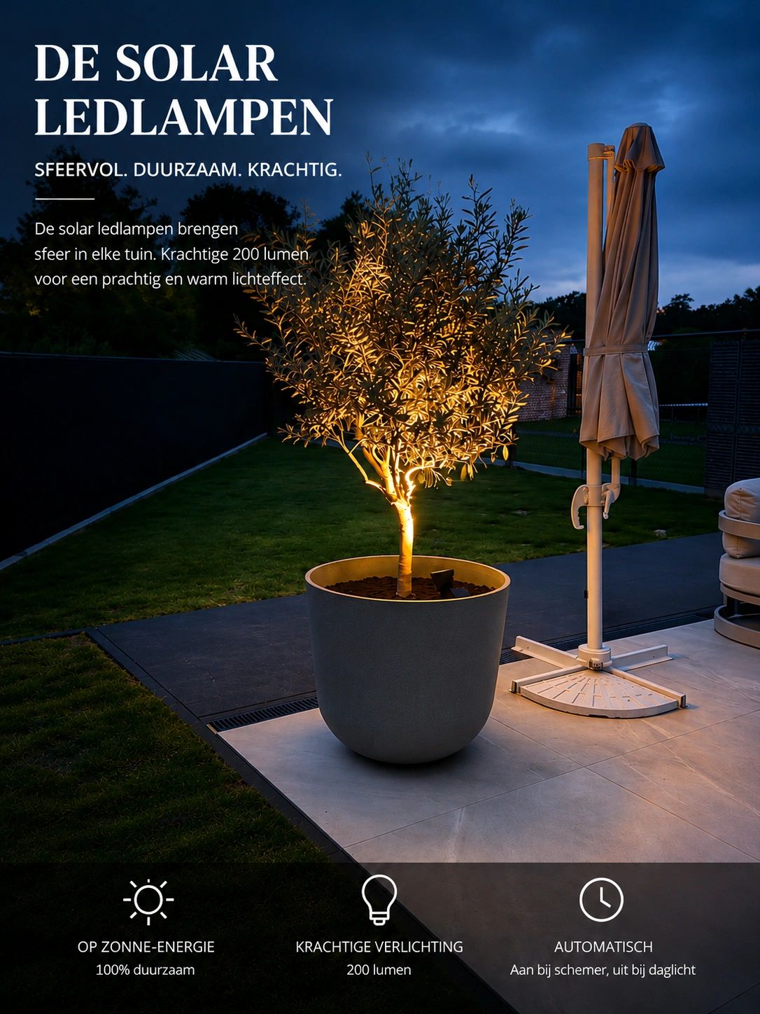 Solar spot Highlight voor wandmontage of grondspies warm wit voordeelset 2