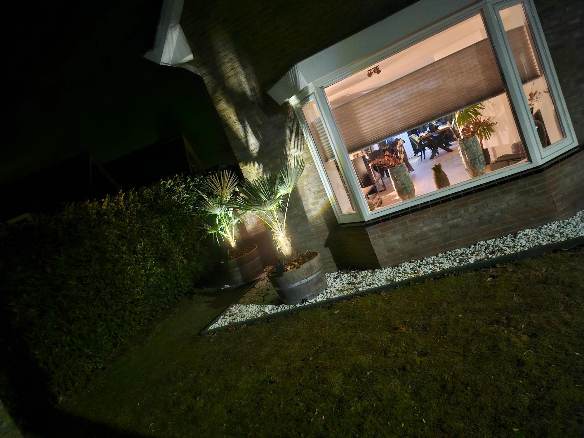 Solar spot Highlight voor wandmontage of grondspies warm wit voordeelset 2