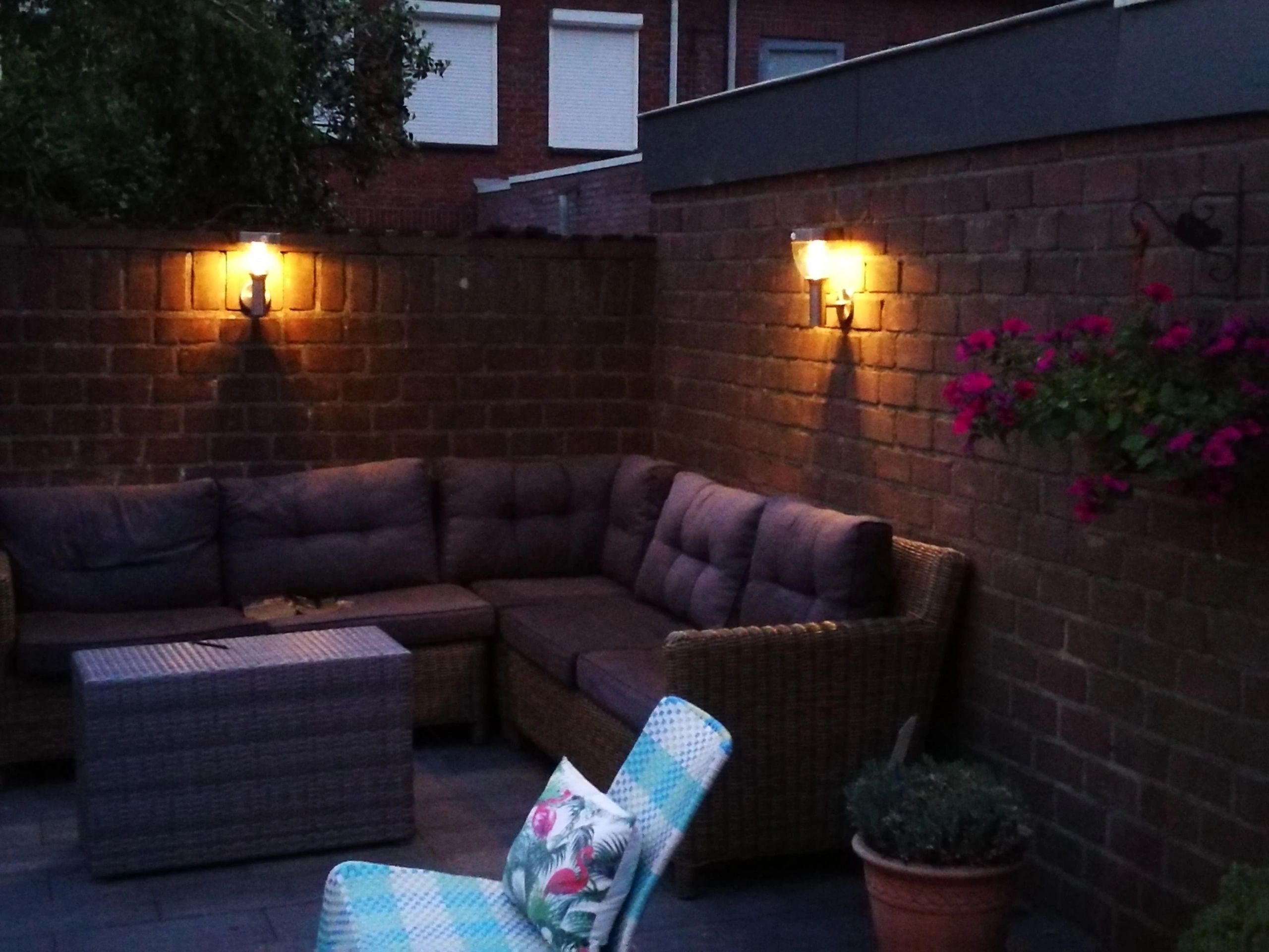 Solar wandlamp Bern RVS met sensor