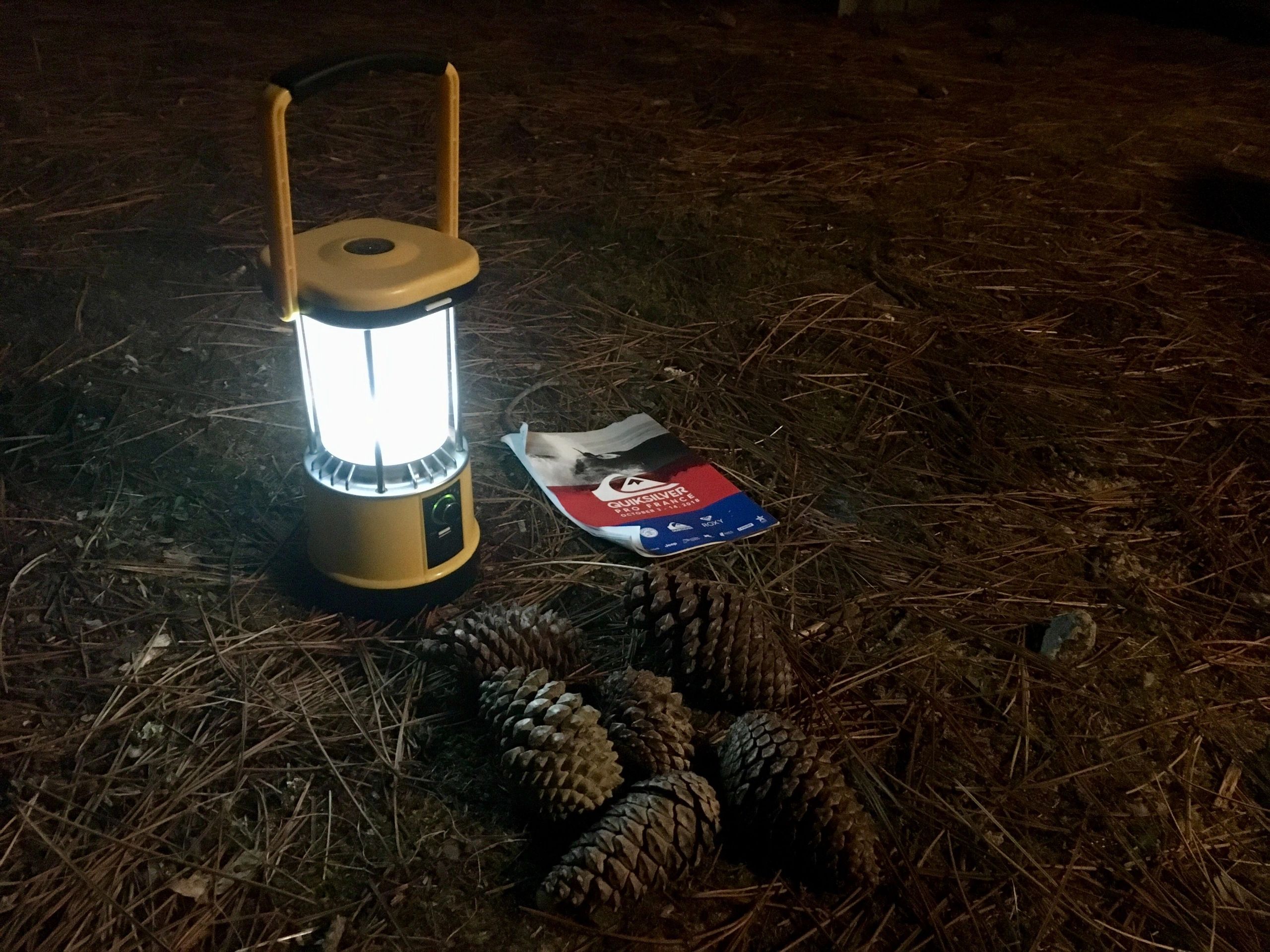 Solar camping lamp Clap dimbaar met USB lader en kompas op zonne-energie