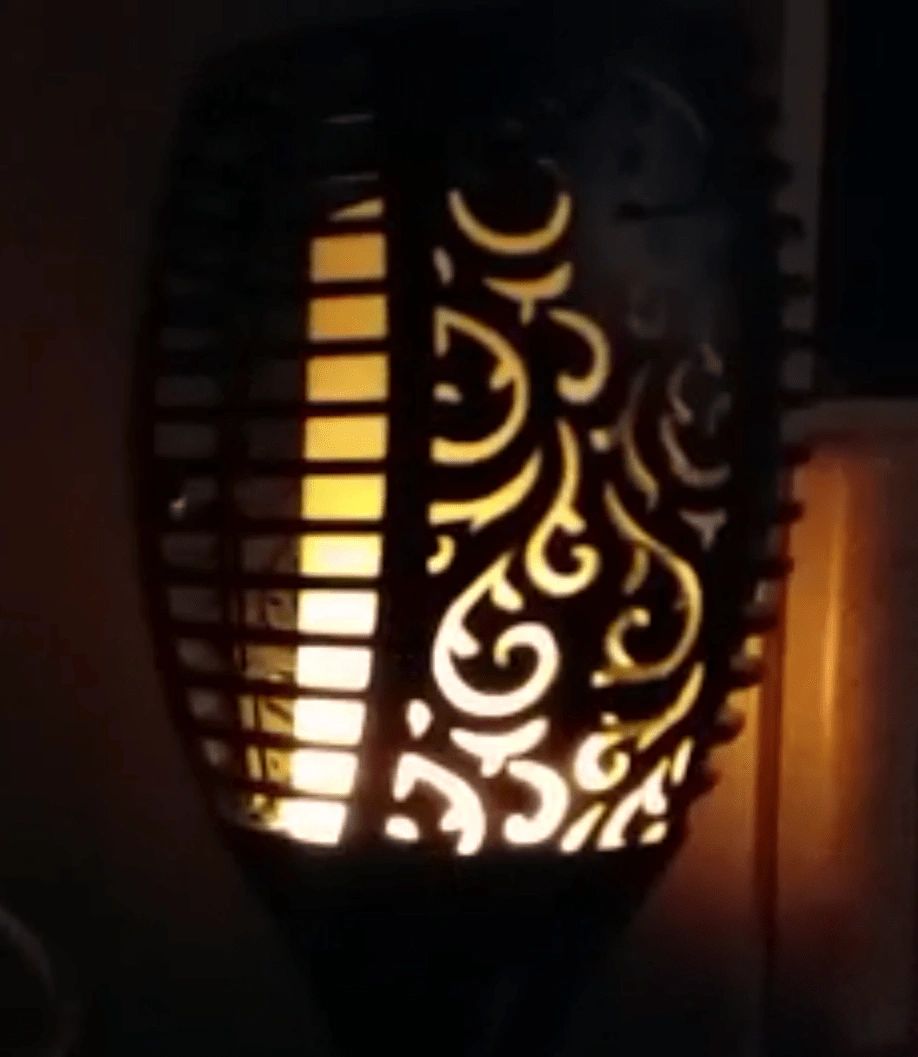 Solarlamp Fakkel zwart met schemersensor