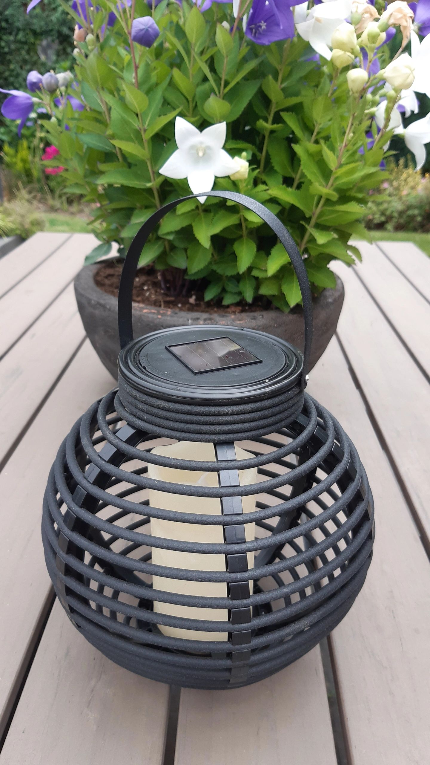 Solar Lantaarn Basket Medium Rotanlook lamp op zonne energie 2017