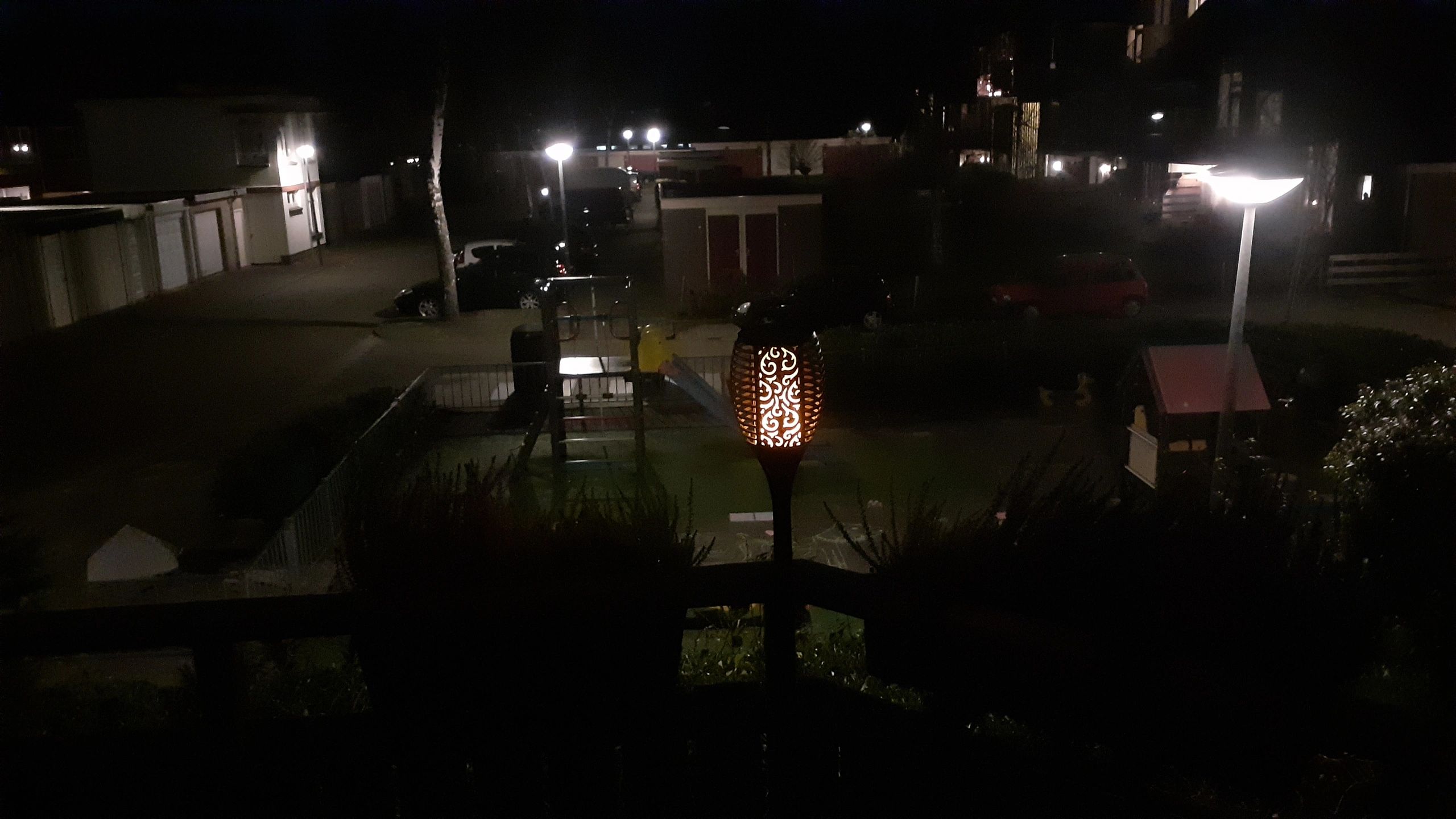 Solarlamp Fakkel zwart met schemersensor