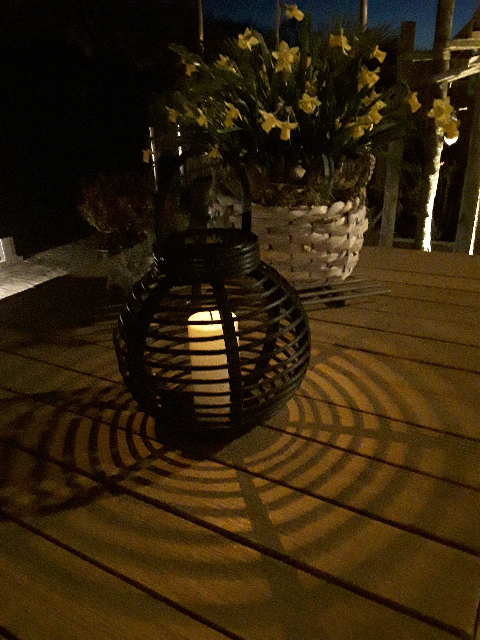 Solar Lantaarn Basket Medium Rotanlook lamp op zonne energie 2017