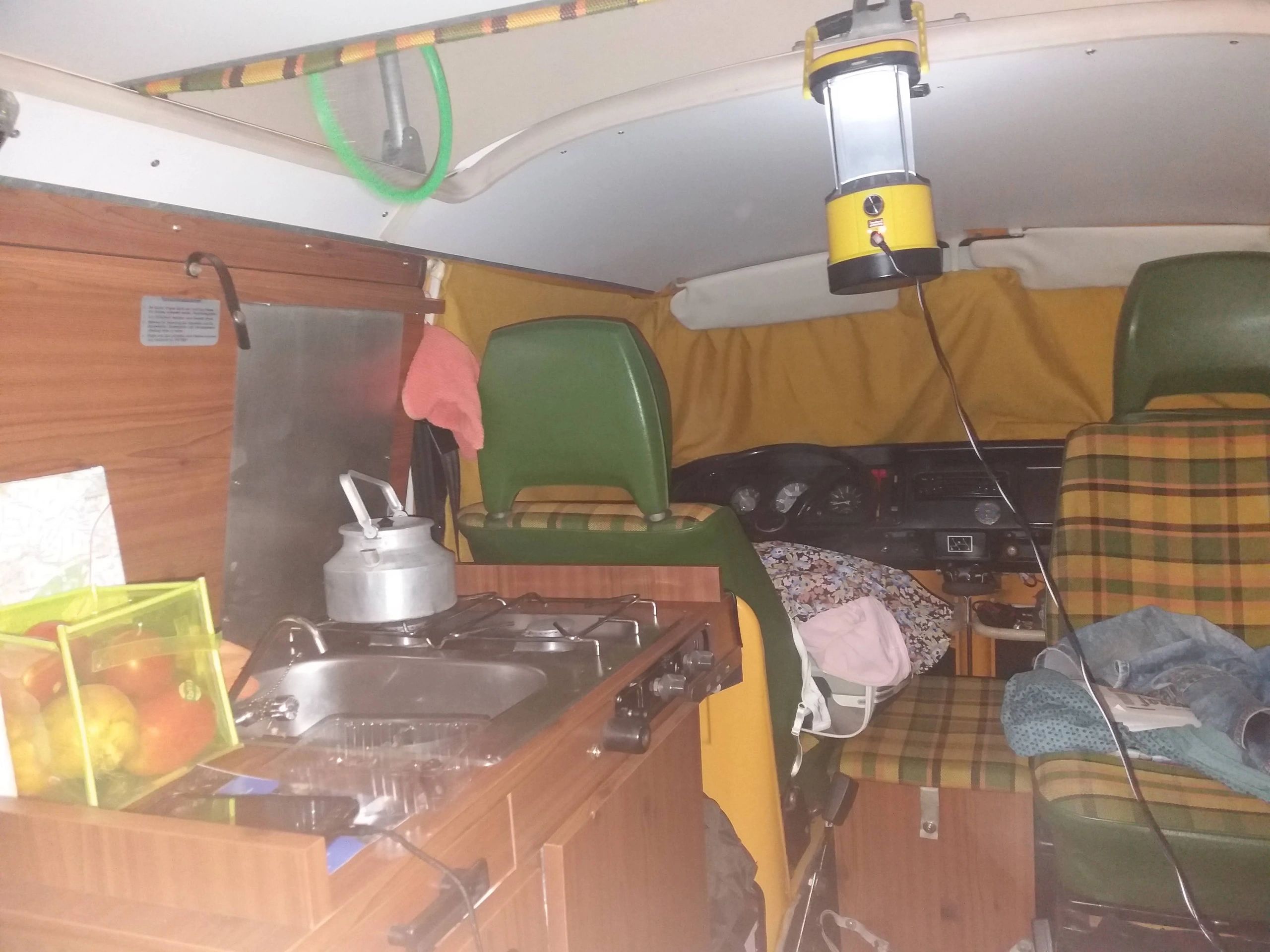 Solar camping lamp Clap dimbaar met USB lader en kompas op zonne-energie