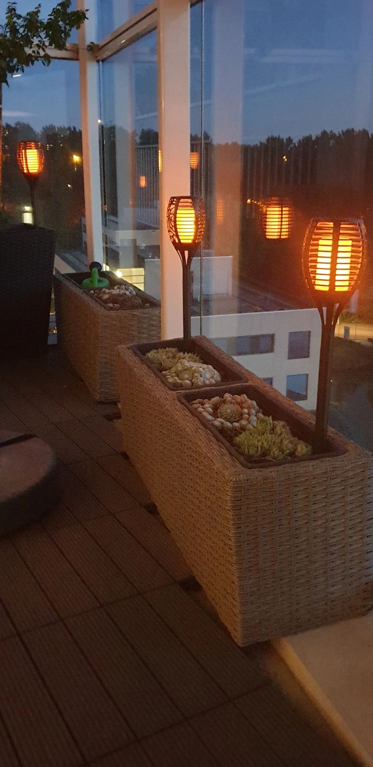 Solarlamp Fakkel Small voordeelset 3 stuks zwart met vlameffect