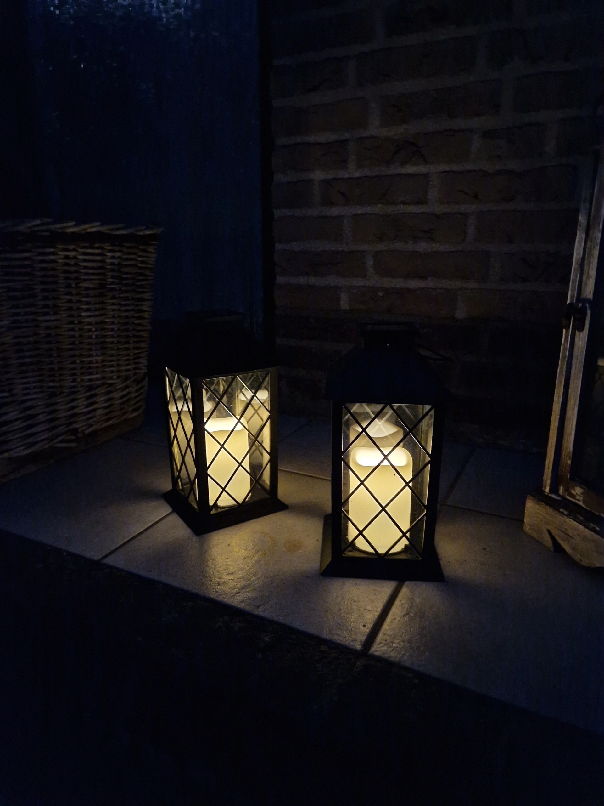 Solar Lantaarn Candle II zwart met kaars buitenlamp op zonne energie