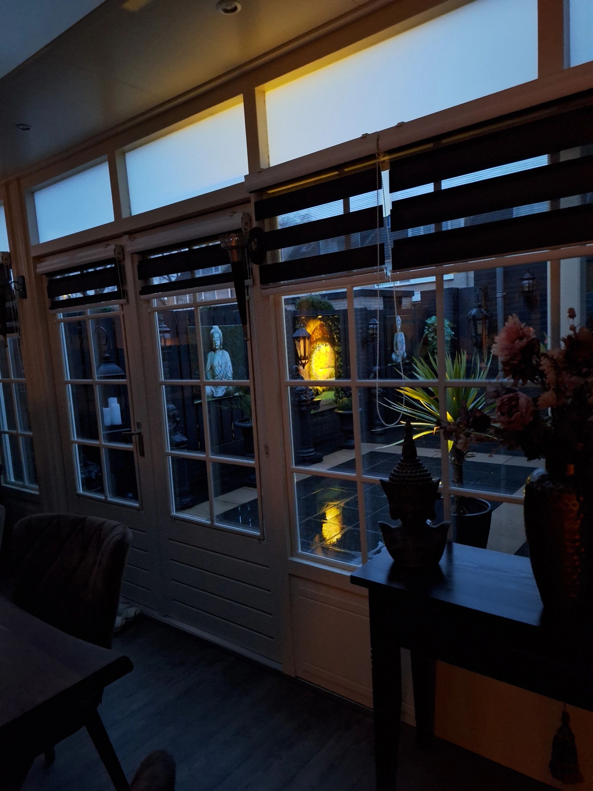 Solar Lantaarn Candle II zwart met kaars buitenlamp op zonne energie