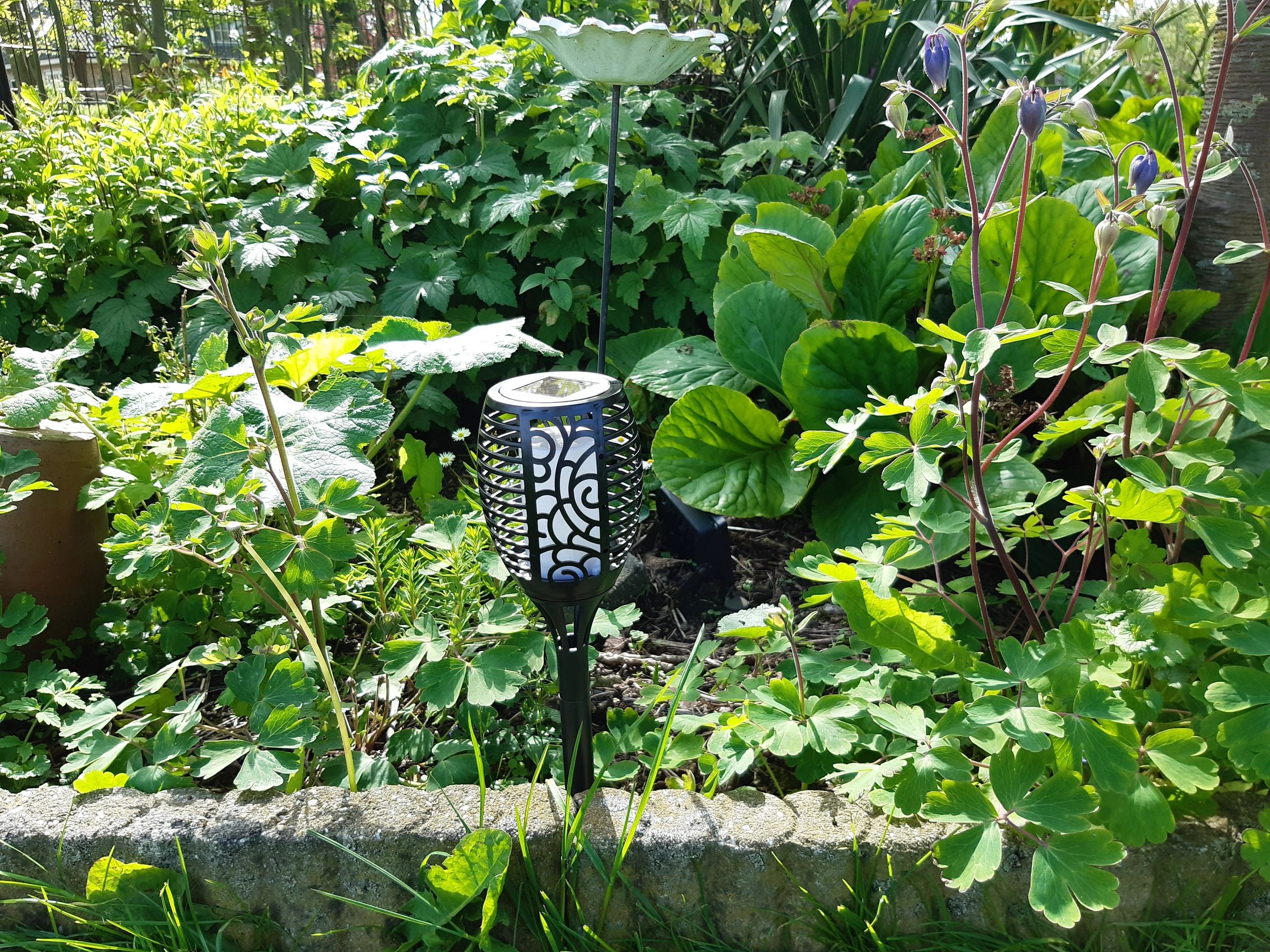 Solarlamp Fakkel voordeelset zwart met schemersensor