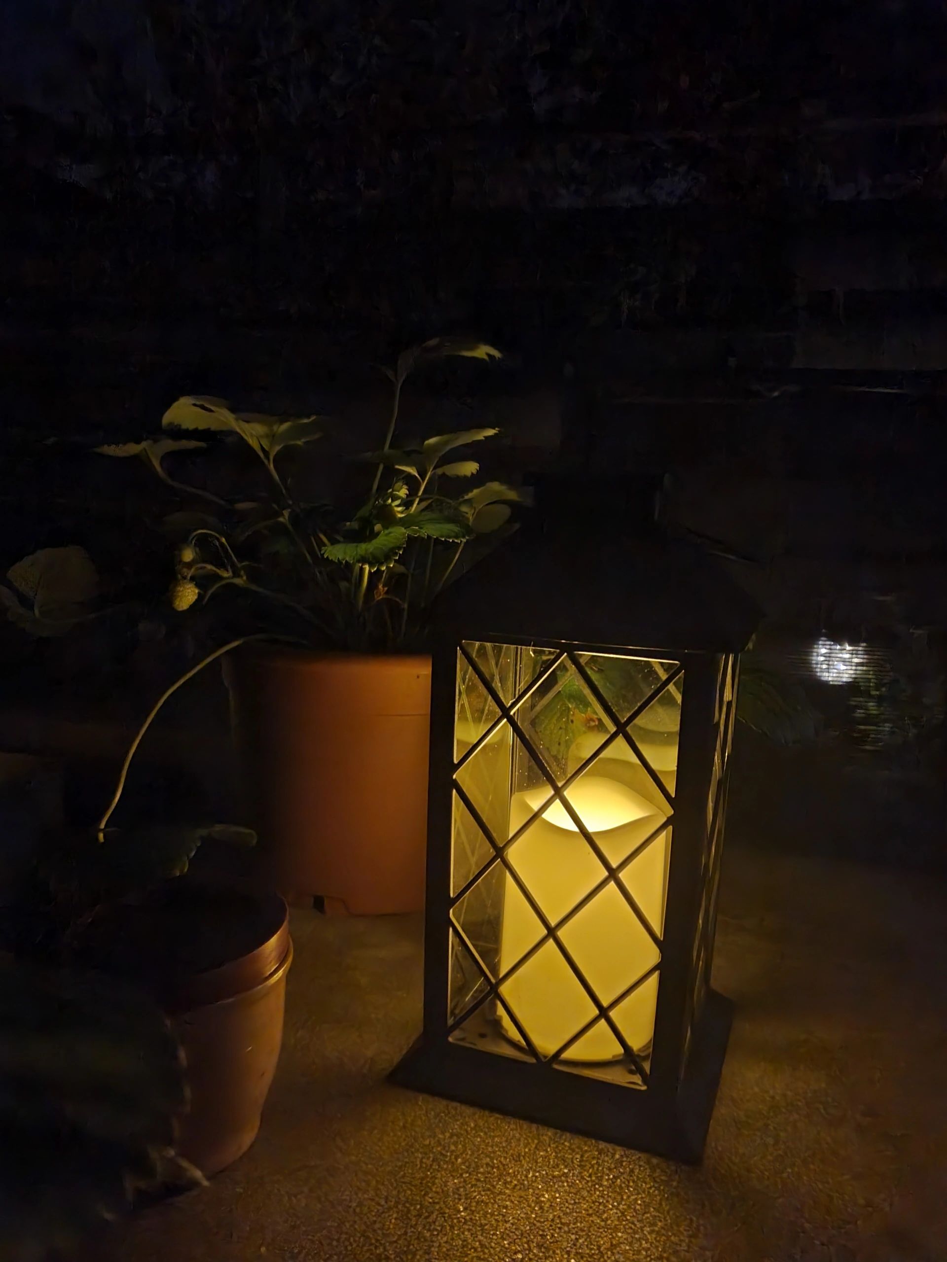 Solar Lantaarn Candle II zwart met kaars buitenlamp op zonne energie