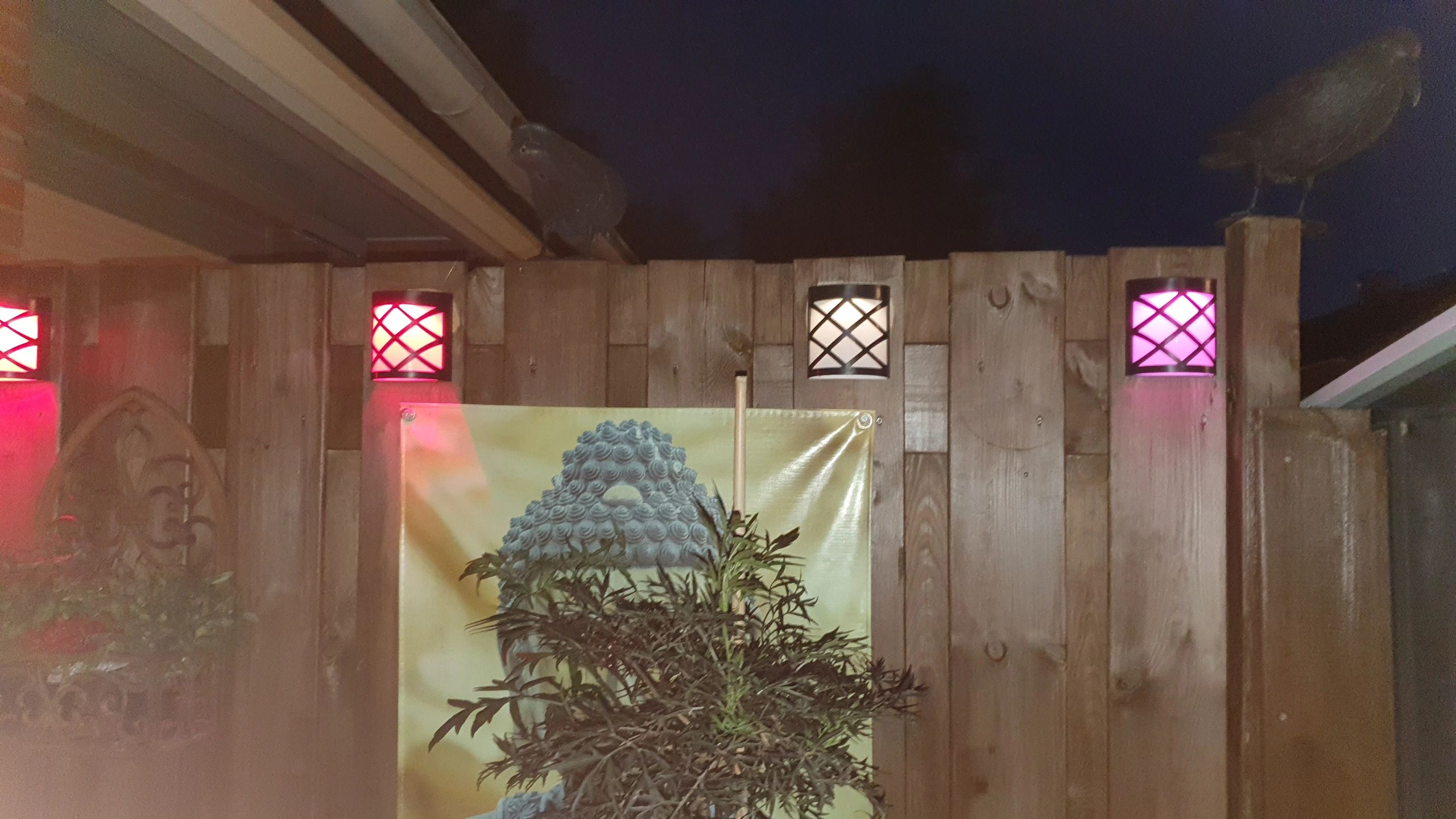 6x Solar wandlamp China RGBW buitenlamp op zonne energie