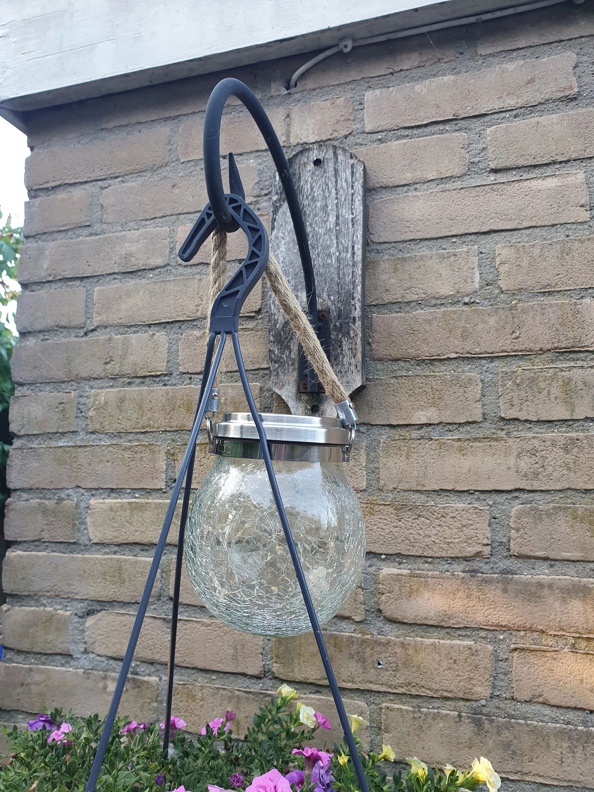 Solar hanglamp Betsy op zonne-energie - Voordeelset 3 stuks - Glazen bol met 30 leds