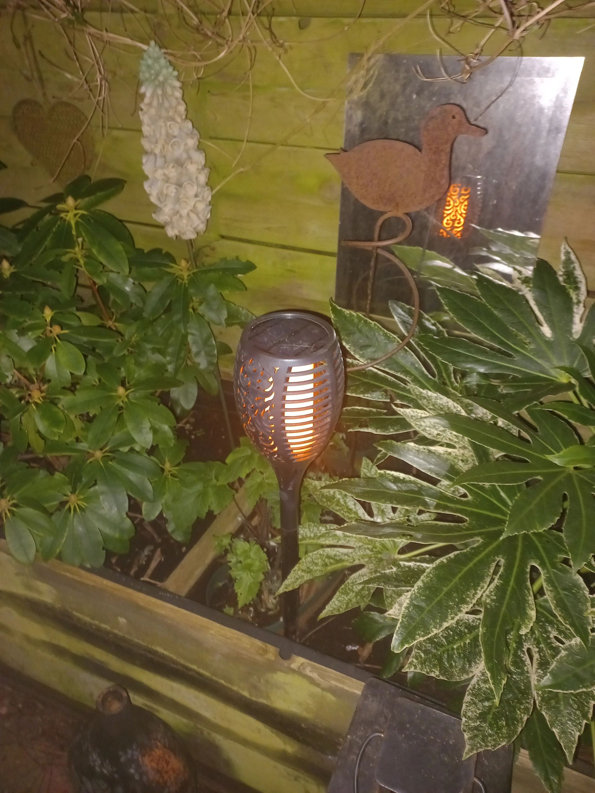 Solarlamp Fakkel voordeelset zwart met schemersensor