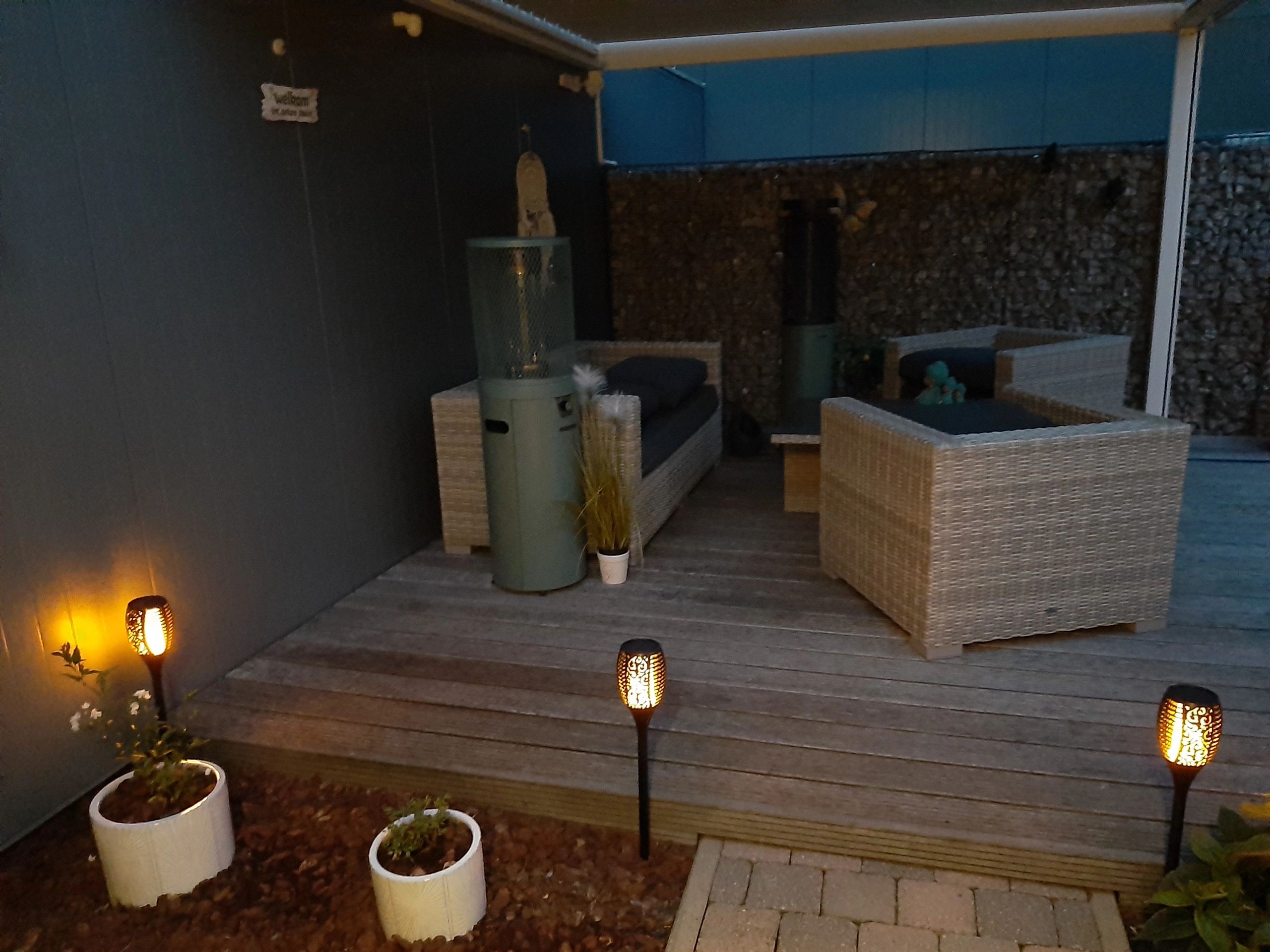 Solarlamp Fakkel voordeelset 3 zwart met schemersensor