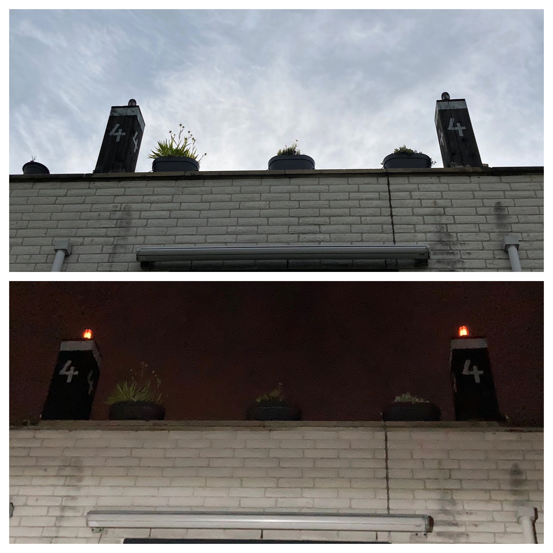 Solarlamp Fakkel Small voordeelset 4 stuks zwart met vlameffect