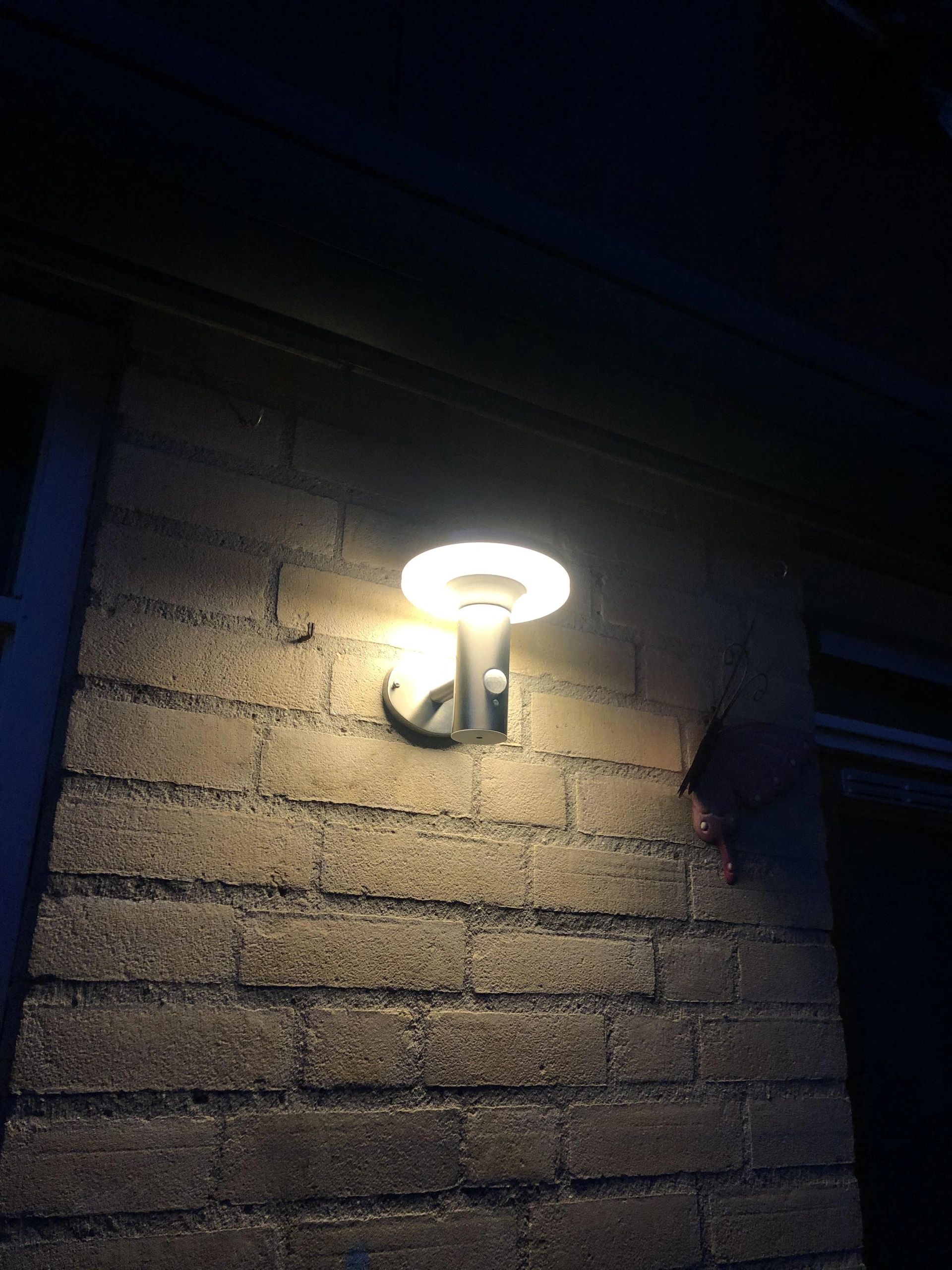 Solar wandlamp Brienz II RVS met sensor