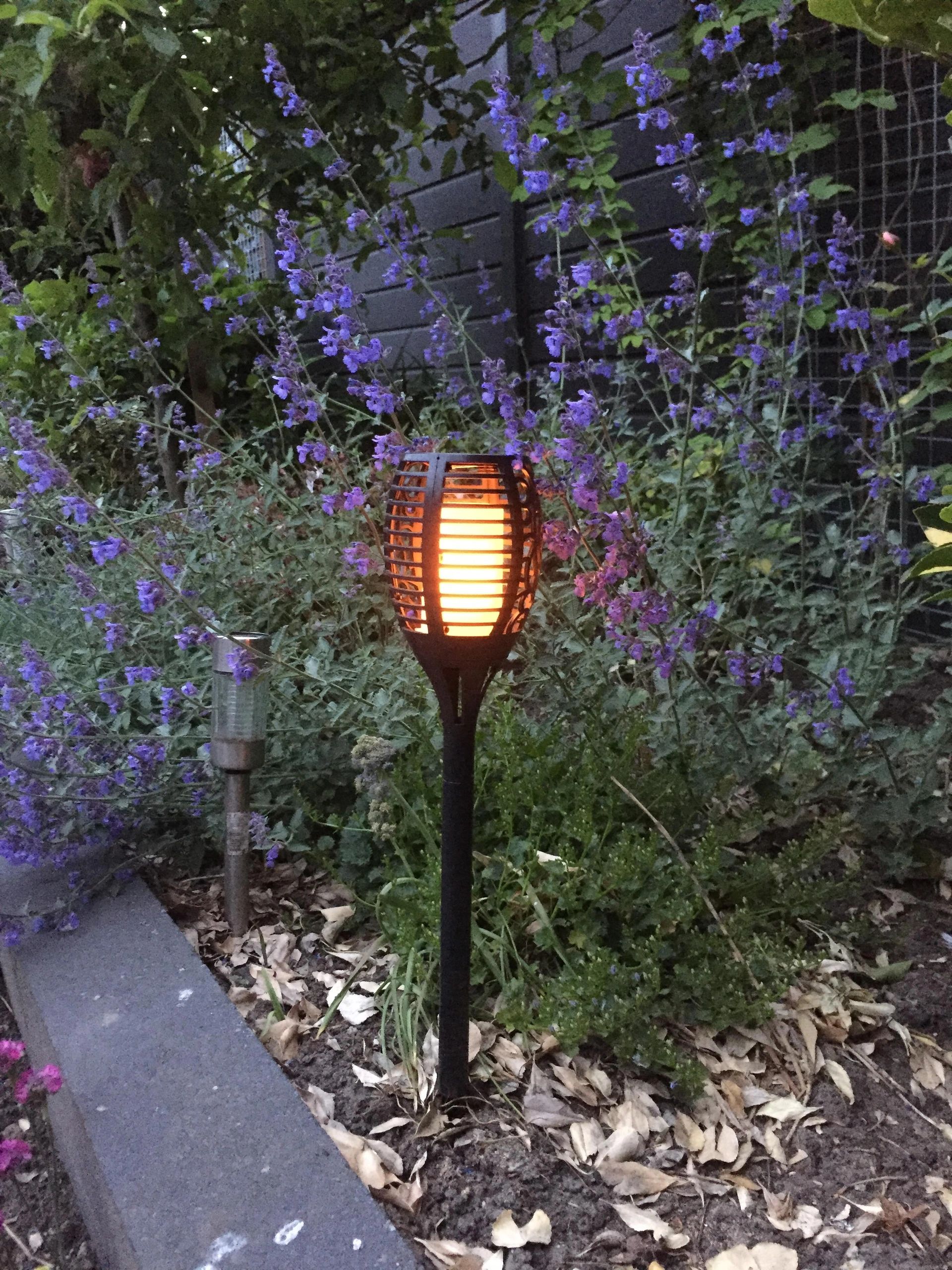 Solarlamp Fakkel Small zwart met vlameffect