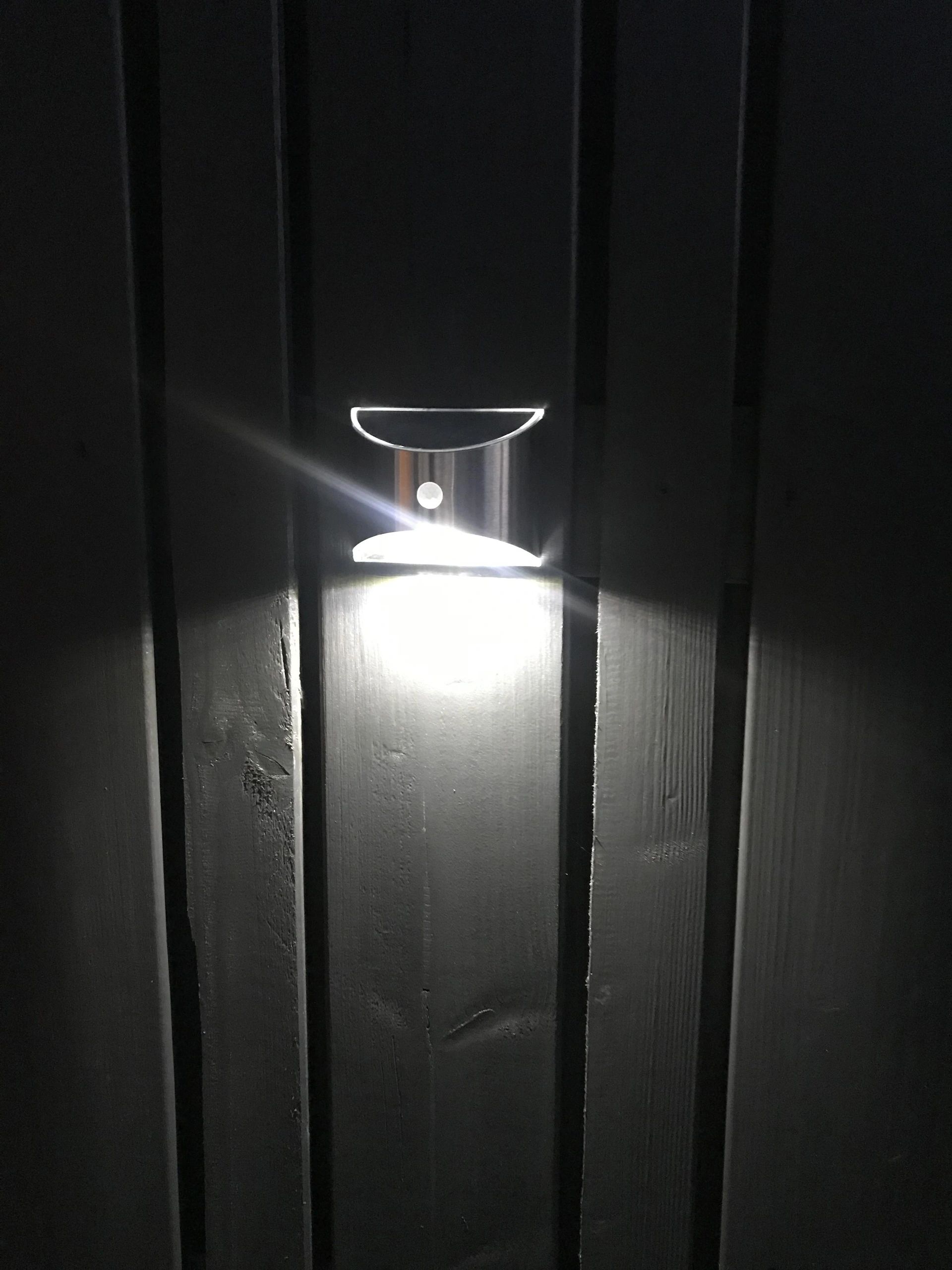 3X Solar wandlamp Flint RVS met bewegingsmelder op zonne energie koud wit