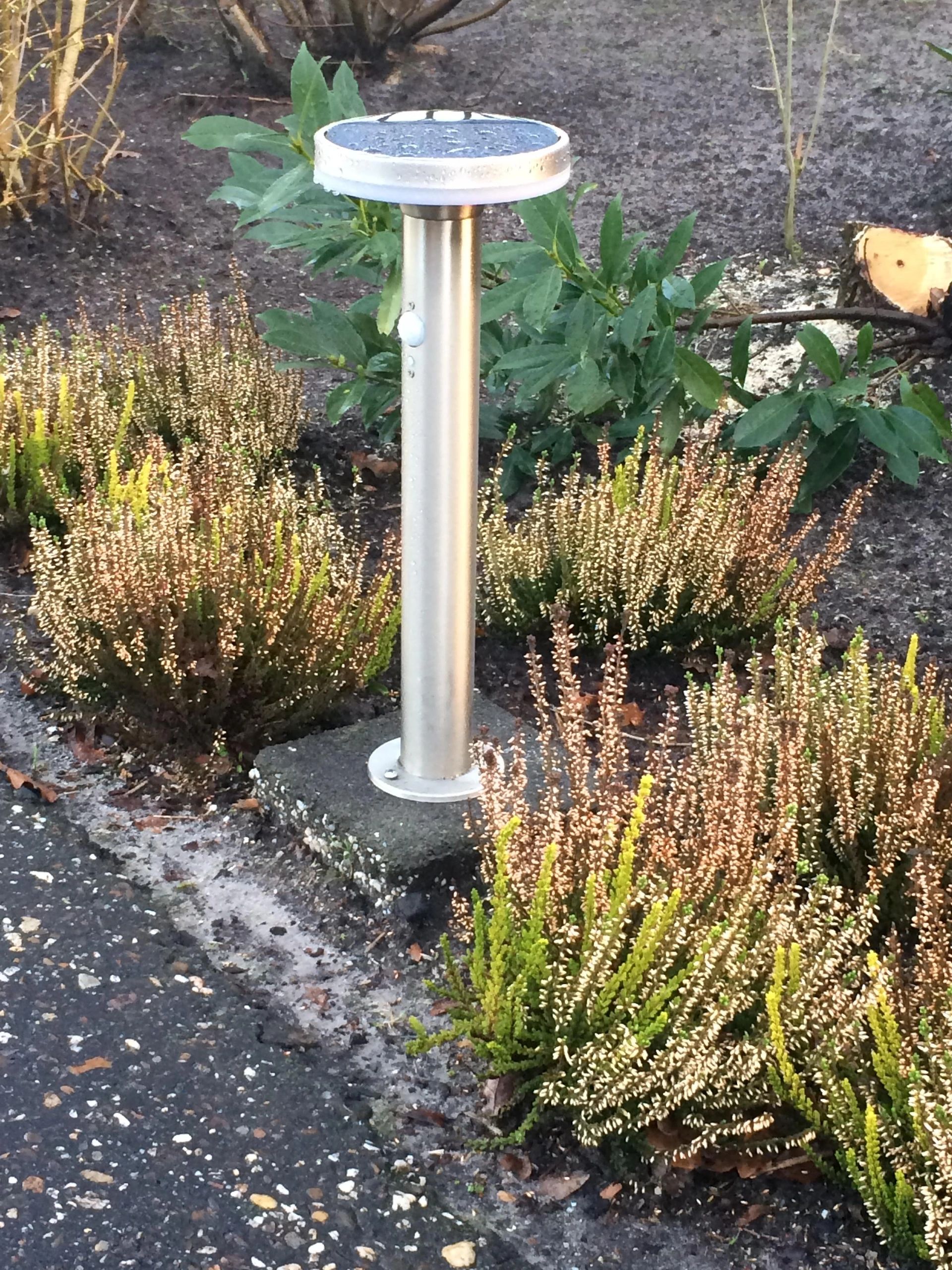 Solar staande lamp Brienz II RVS Buitenlamp op zonne energie met bewegingsensor