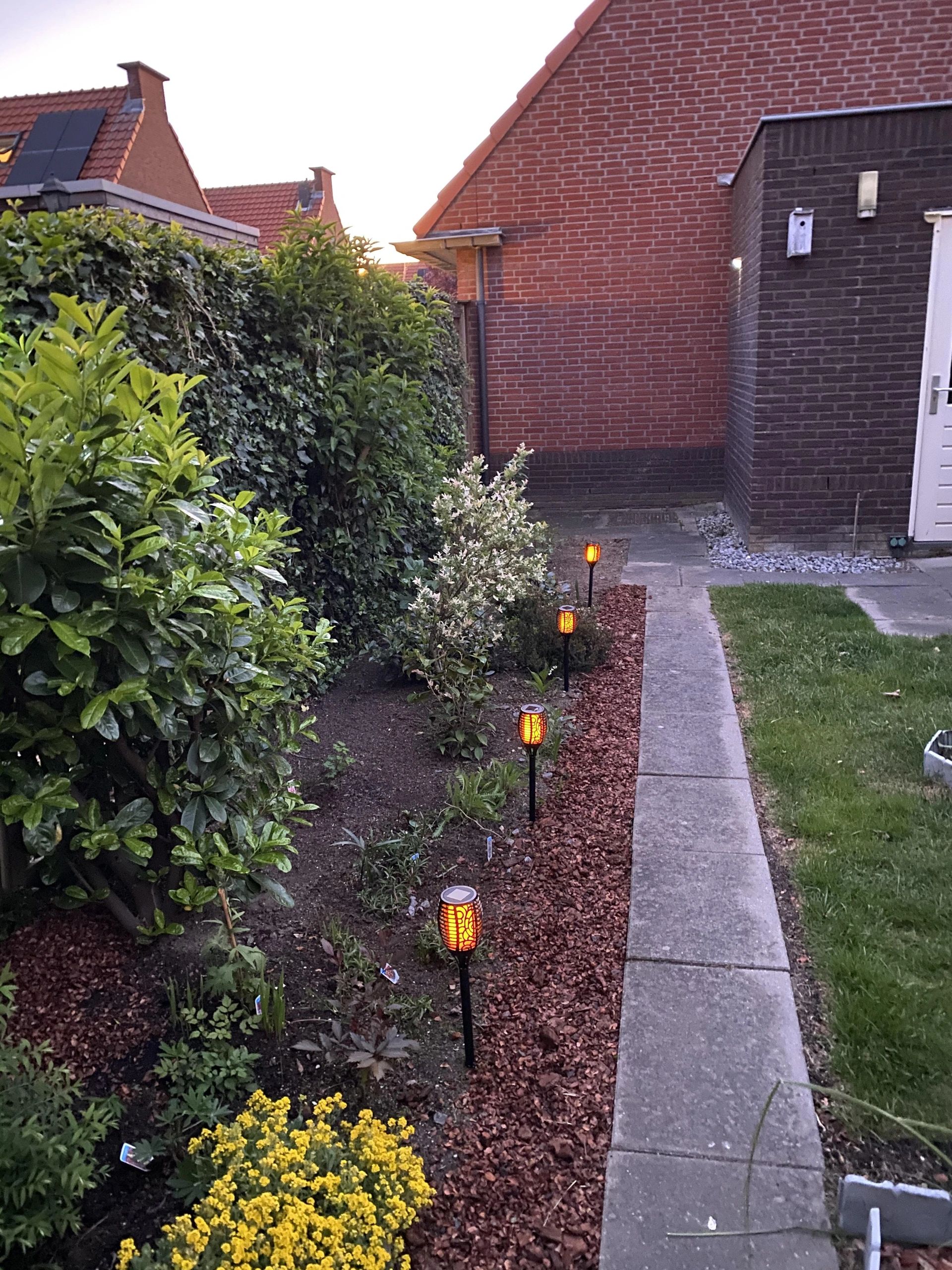 Solarlamp Fakkel Small voordeelset 4 stuks zwart met vlameffect