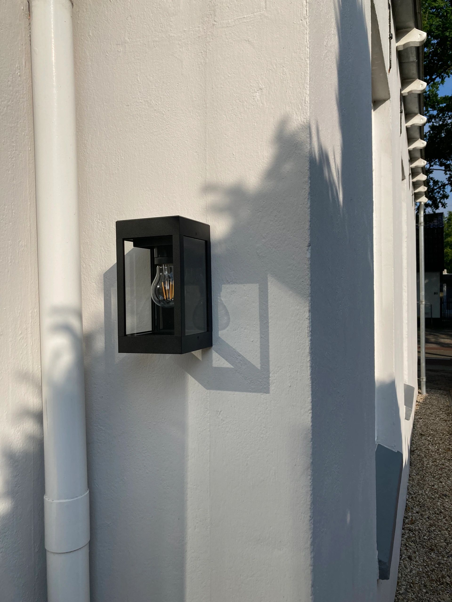 Solar LED wandlamp Cube met filament led lamp