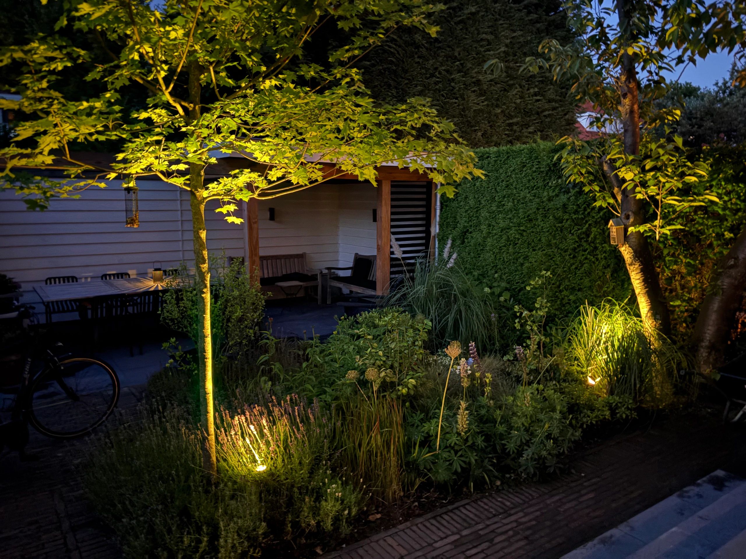 Solar spot Highlight voor wandmontage of grondspies warm wit voordeelset 3