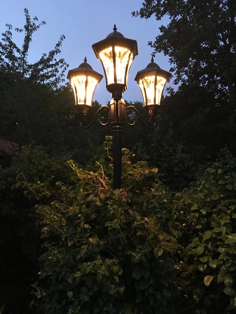 Solar lantaarn 2-lichts Sheffield hoog op zonne energie