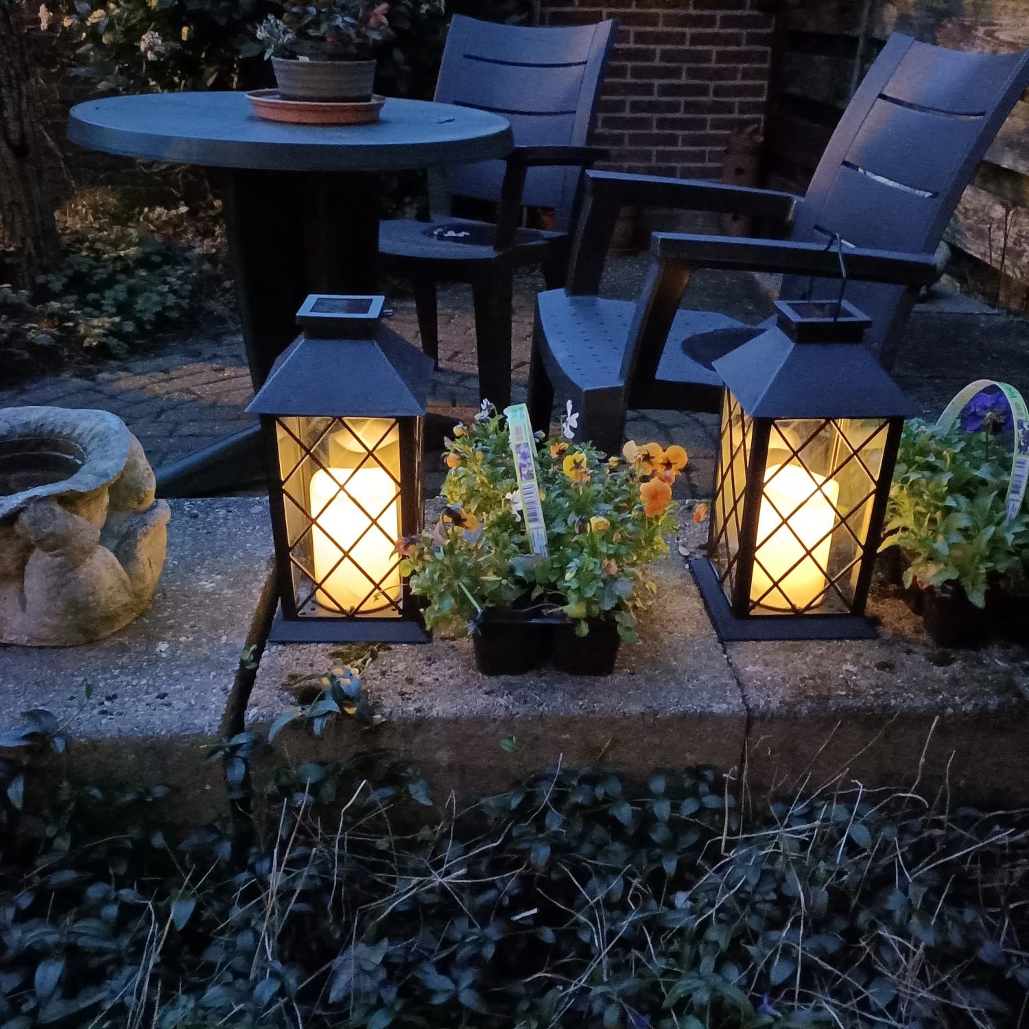 Solar Lantaarn Candle II zwart met kaars buitenlamp op zonne energie
