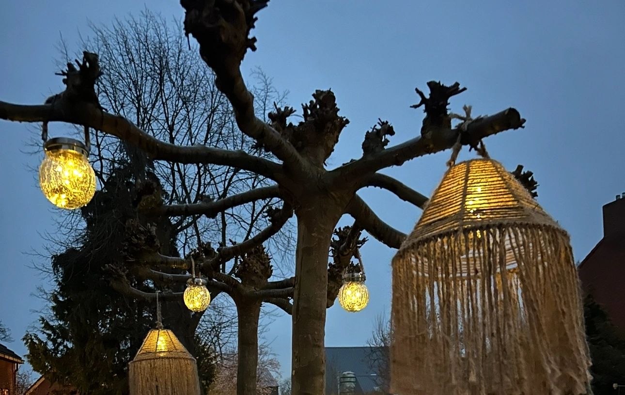 Solar hanglamp Betsy op zonne-energie - Voordeelset 3 stuks - Glazen bol met 30 leds