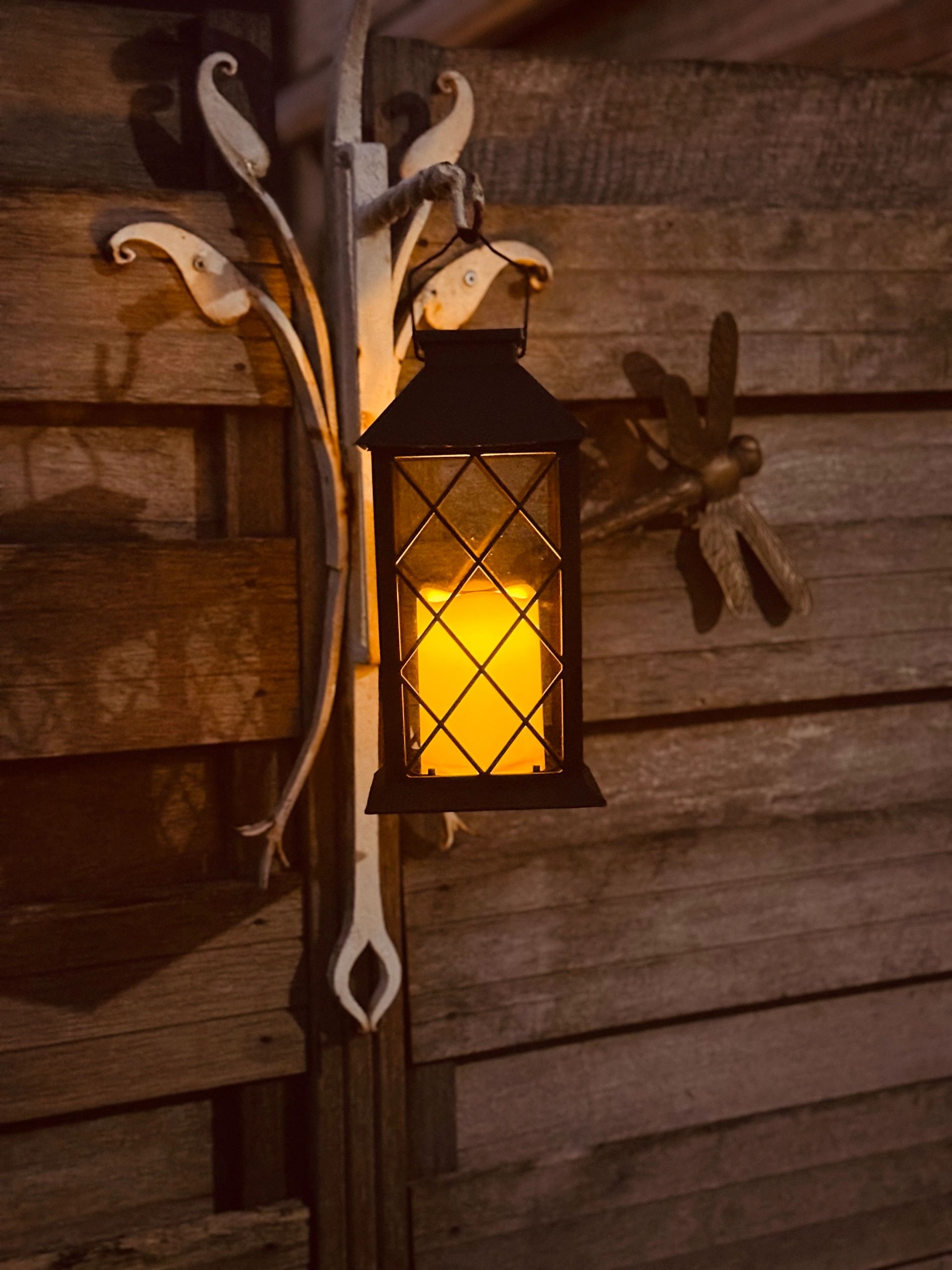Solar Lantaarn Candle II zwart met kaars buitenlamp op zonne energie