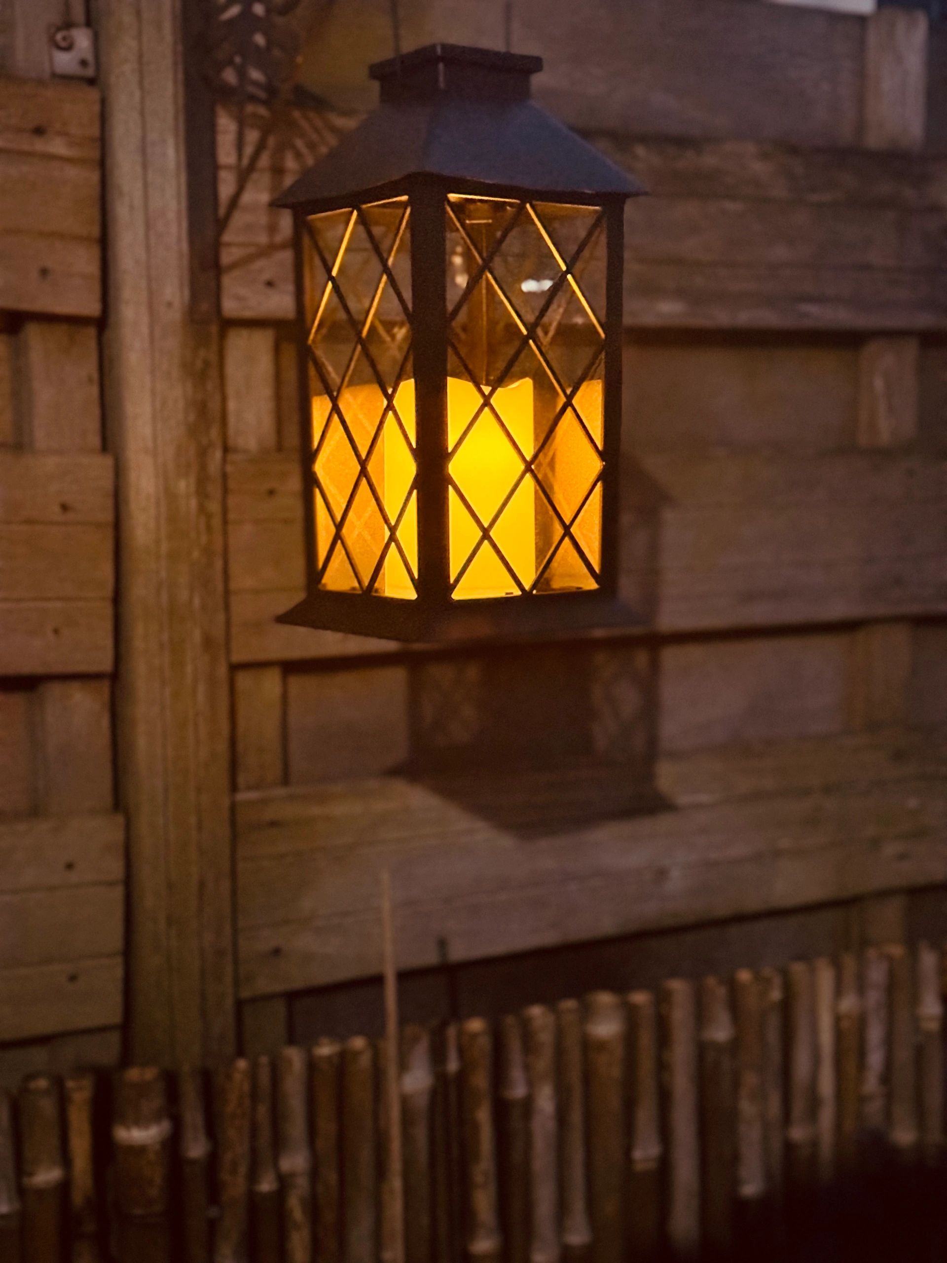 Solar Lantaarn Candle II zwart met kaars buitenlamp op zonne energie