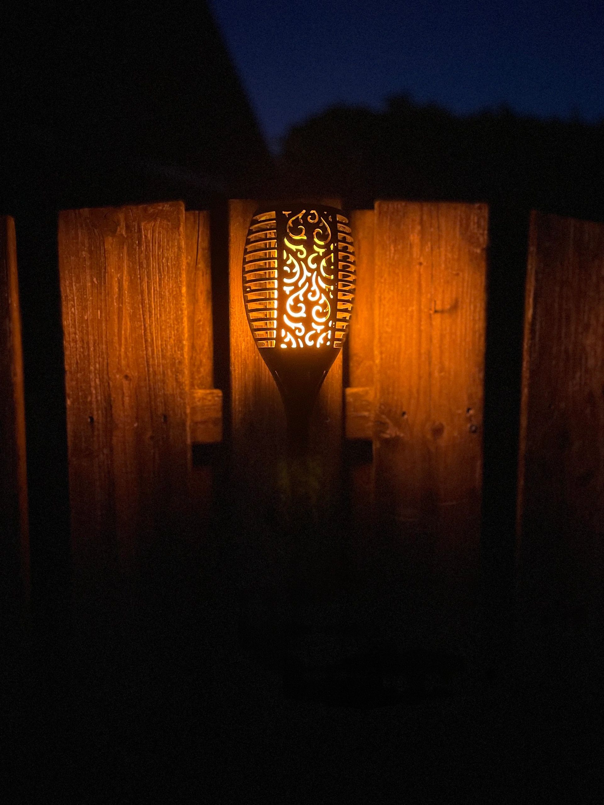 Solarlamp Fakkel voordeelset zwart met schemersensor