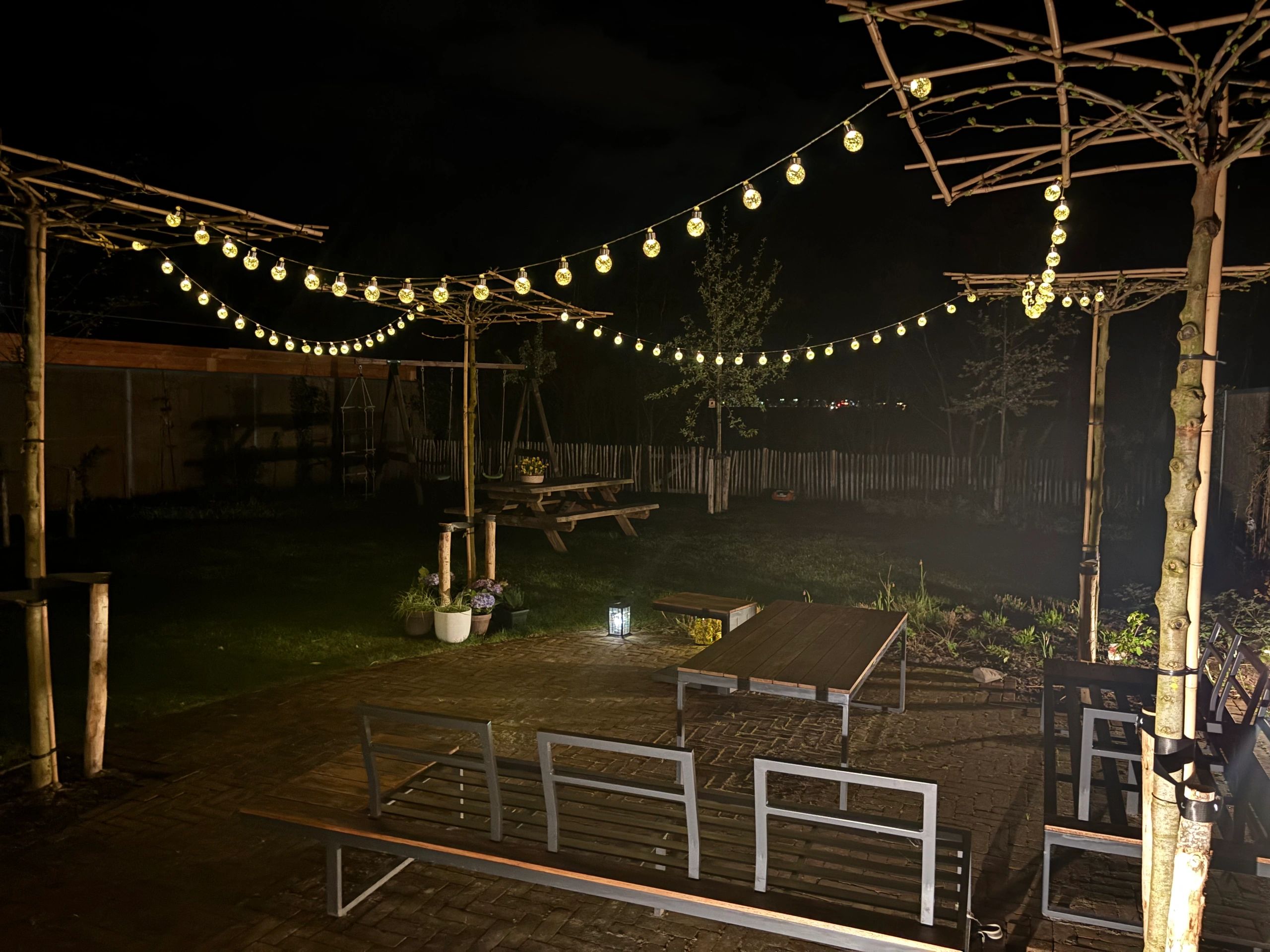 Solar lichtslinger Diamond met 20 warm witte led lampen