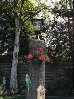 Solar buitenlamp London sokkel zwart met ledlamp