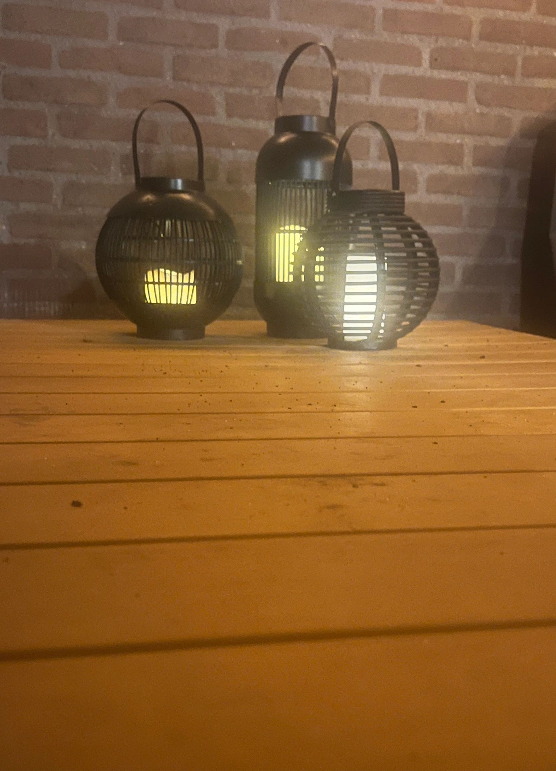 Solar Lantaarn Basket Small Rotanlook lamp op zonne energie