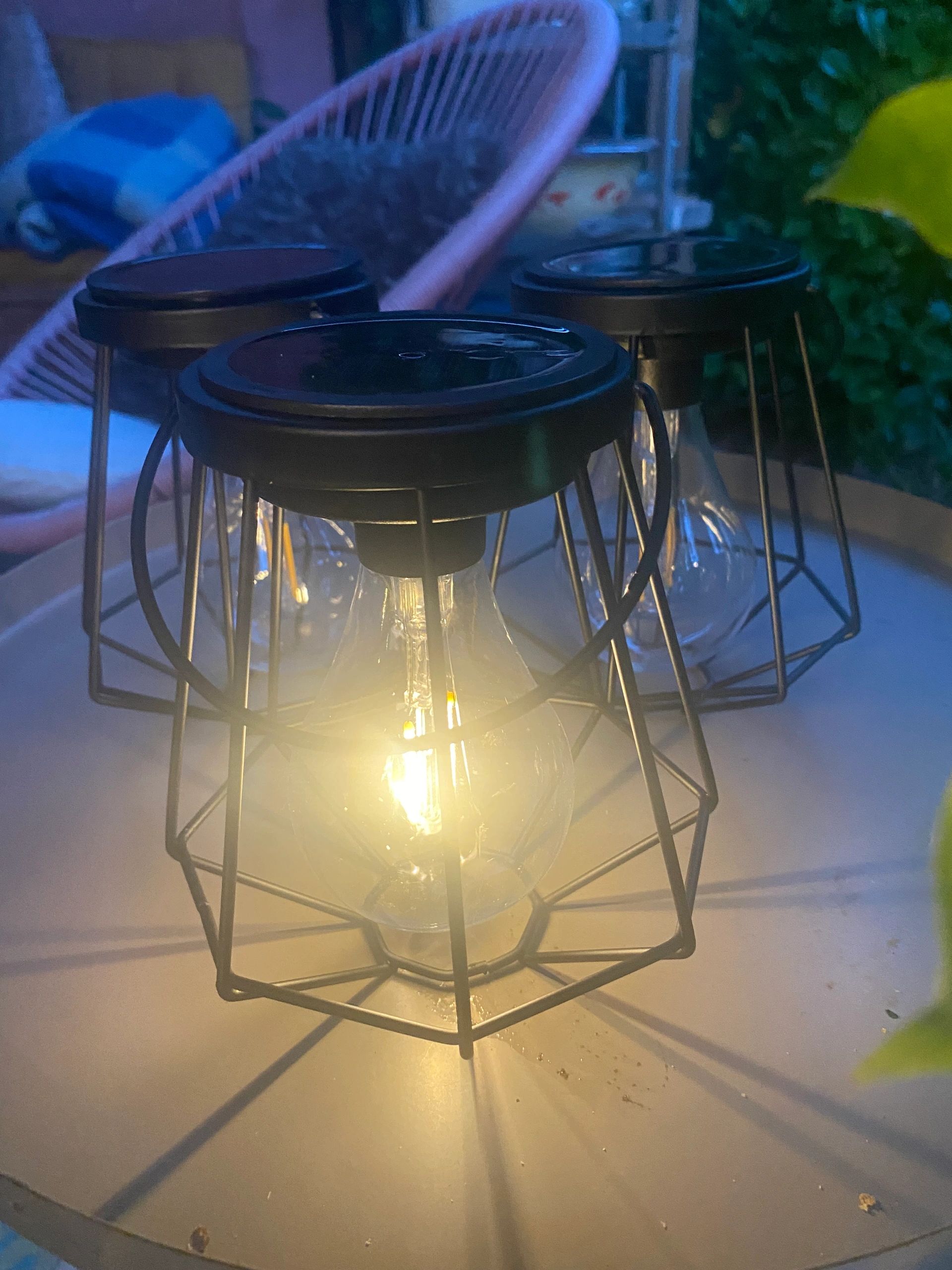 Solar LED hanglamp Fiesta Yellow op zonne energie - Set van 3