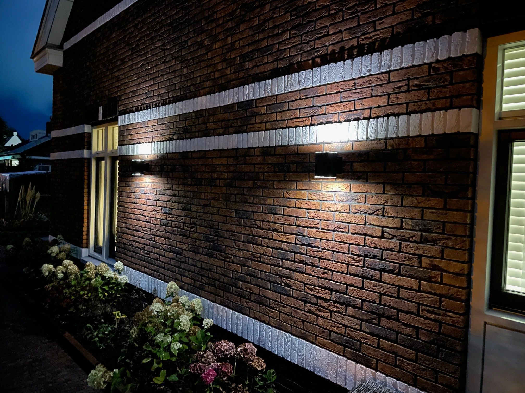 Solar LED wandlamp up downlight Sverre recht - Voordeelset van 2 stuks