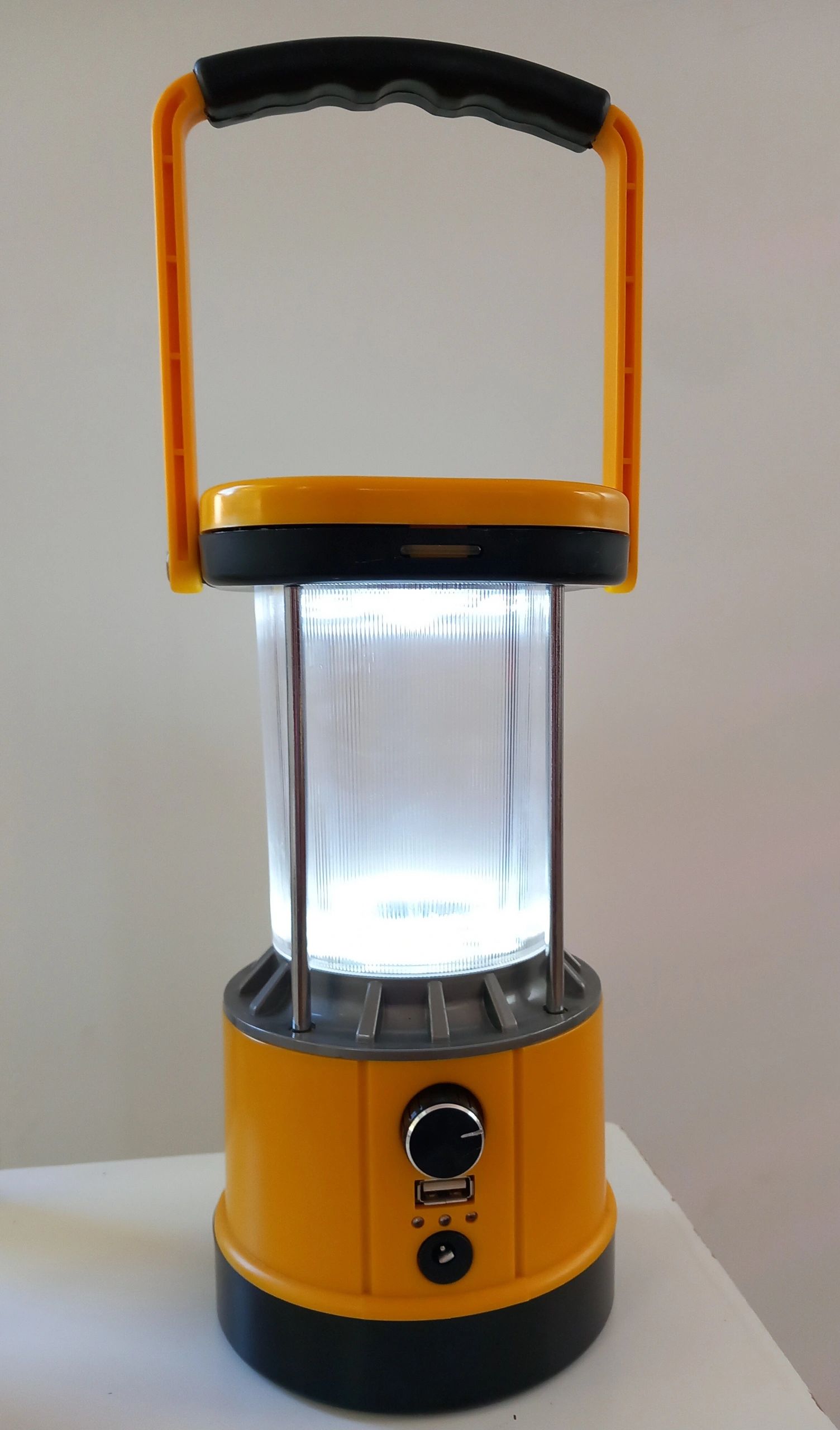 Solar camping lamp Clap dimbaar met USB lader en kompas op zonne-energie